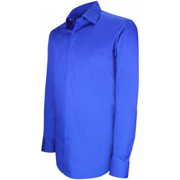 Andrew Mc Allister chemise gorge cachee mode ryan bleu Bleu