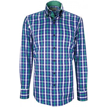 Vêtements Homme Chemises manches longues Emporio Balzani chemise double col a coudieres lorenzo vert Vert