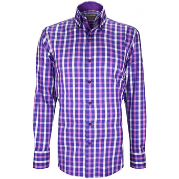 chemise emporio balzani  chemise double col a coudieres lorenzo violet 