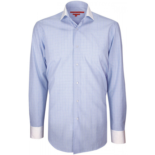 Vêtements Homme Chemises manches longues Parures de liter chemise mode col et poignets blancs josh bleu Bleu