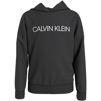 Vêtements Garçon Pulls Calvin Klein Jeans Sweat coton col à capuche droit Noir