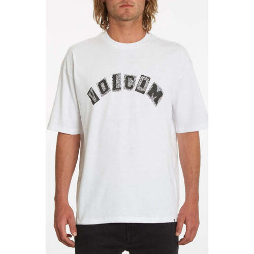 Vêtements Homme Lancée en 1991 en Californie par des passionnés de Volcom Camiseta  Hi School White Blanc