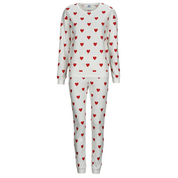 Vêtements Femme Pyjamas / Chemises de nuit Petit Bateau LOXA Blanc / Rouge