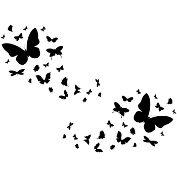 Maison & Déco Stickers Cadoons Autocollant Mural Papillons Noir