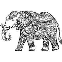 Anne De Solène Stickers Cadoons Sticker mural éléphant Noir