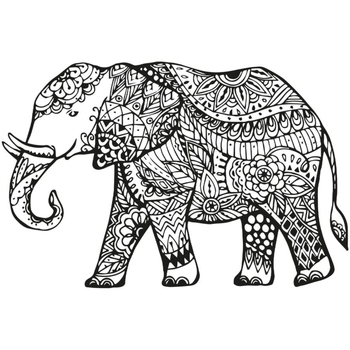 en 4 jours garantis Stickers Sud Trading Sticker mural éléphant Noir