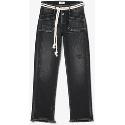 Vêtements Femme Jeans Le Temps des Cerises Pricilia taille haute 7/8ème jeans destroy noir Noir