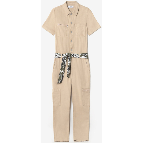 Vêtements Femme Combinaisons / Salopettes Sweat Goal Gris Clairises Combinaison pantalon luminy beige sable Blanc
