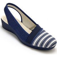 Chaussures Femme Chaussons Pediconfort Sandales bout rayé Bleu