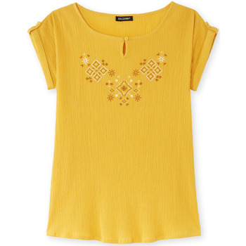 Vêtements Femme Chemises / Chemisiers Charmance by Daxon - Tunique brodée jaune