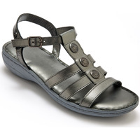Chaussures Femme Sandales Pieds Sensibles Pediconfort Sandales fantaisie tout cuir gris