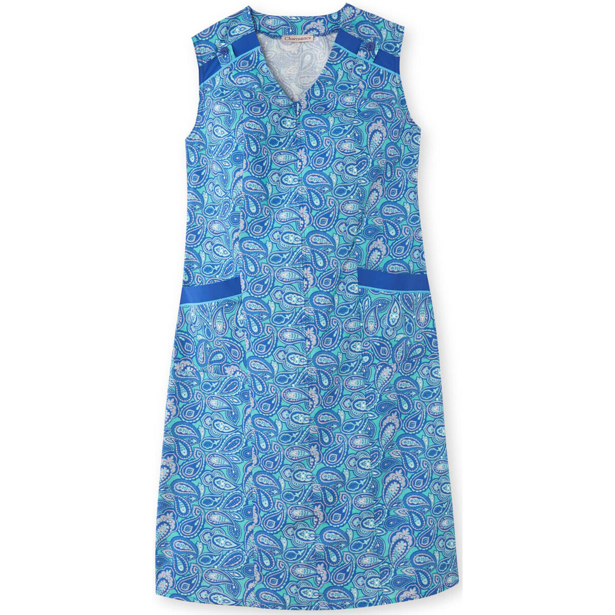 Vêtements Femme Robes Daxon by  - Tablier sans manches zippé Bleu
