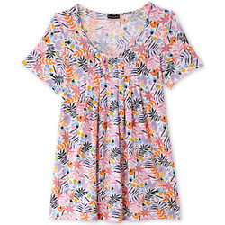 Vêtements Femme T-shirts & Polos Kocoon by Daxon - Tunique à plis manches courtes imprimmulticolore