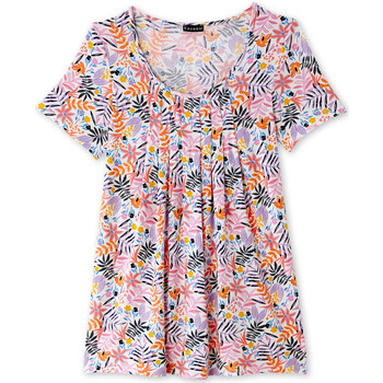 Vêtements Femme T-shirts manches courtes Kocoon by Daxon - Tunique à plis manches courtes imprimmulticolore