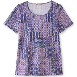 Vêtements Femme T-shirts & Polos Charmance by Daxon - Tee-shirt pur coton lot de 2 impfleuriimppatchlilas