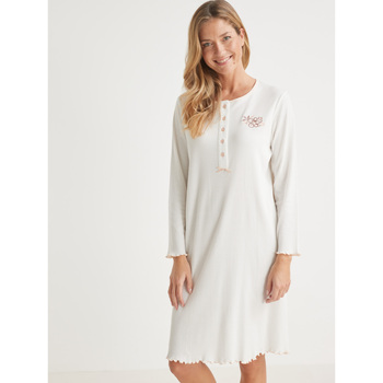 Vêtements Femme Pyjamas / Chemises de nuit Daxon by  - Chemise de nuit courte coton Blanc