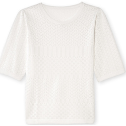 Vêtements Femme Pulls Kocoon by Daxon - Pull maille encolure ronde blanc