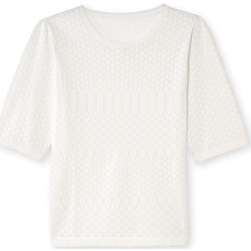Vêtements Femme Pulls Daxon by  - Pull maille encolure ronde Blanc