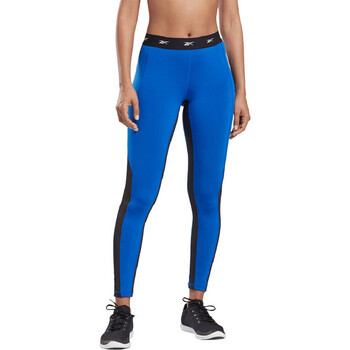 Vêtements Pantalons Camiseta Reebok Sport Legging FEMME  HIGH RISE MESH TIGHT Bleu