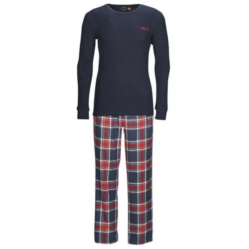 Vêtements Homme Pyjamas / Chemises de nuit Backpack Smooth Leather L/S PJ SLEEP SET Bleu / Rouge