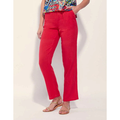Vêtements Femme Pantalons Bougies / diffuseurskong Pantalon léger uni VIJAY Rouge