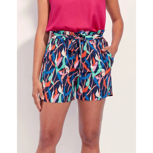 Vêtements Femme stripe-detail Shorts / Bermudas La Fiancee Du Mekong Short fluide Ecovero JUANA Bleu