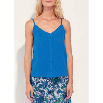 Vêtements Femme Débardeurs / T-shirts sans manche Tunique Imprimée Coton Biokong Débardeur fines bretelles imprimé ULANI Bleu