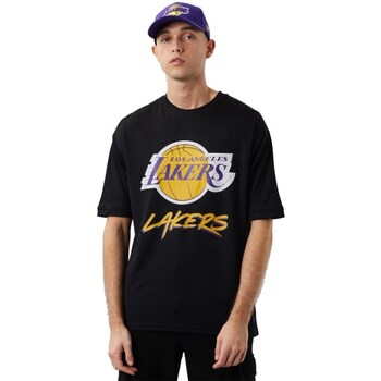 Vêtements Homme T-shirts manches courtes New-Era Nba Los Angeles Lakers Script Mesh Noir