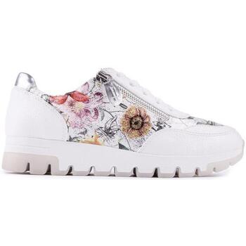 Chaussures Femme Baskets basses Jana Side Zip Flower Formateurs Blanc
