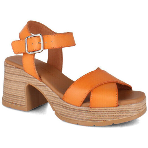 Chaussures Femme Sandale 24-669 Cuir Marron Paula Urban 25-549 Orange