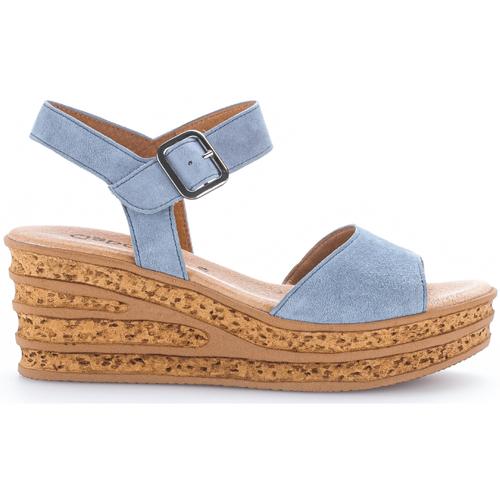 Chaussures Femme Sandales et Nu-pieds Gabor Sandales en suède à talon plat Bleu