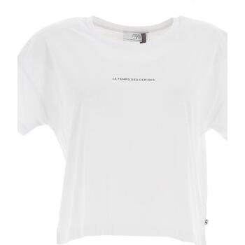 Vêtements Fille T-shirts crew manches courtes Le Temps des Cerises Vinagi white mc tee girl Blanc