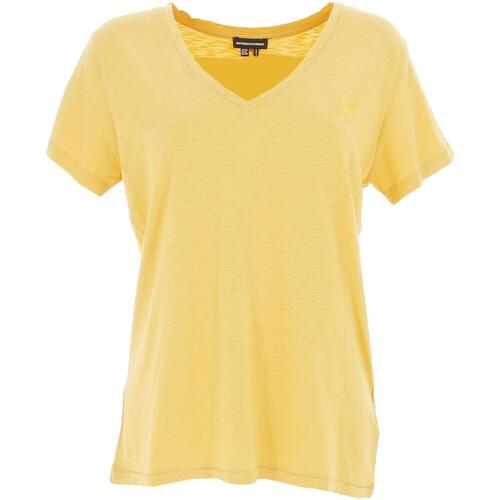 Superdry Studios slub emb vee tee yellow Jaune - Vêtements T-shirts manches  courtes Femme 24,99 €