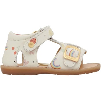 Chaussures Fille Sandales et Nu-pieds Naturino Sandales en cuir avec imprimé QUARZO blanccrme