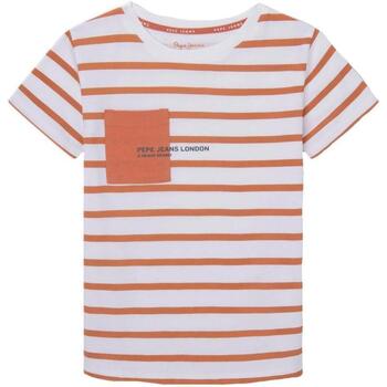 Vêtements Garçon T-shirts manches courtes Pepe Skinny jeans  Orange