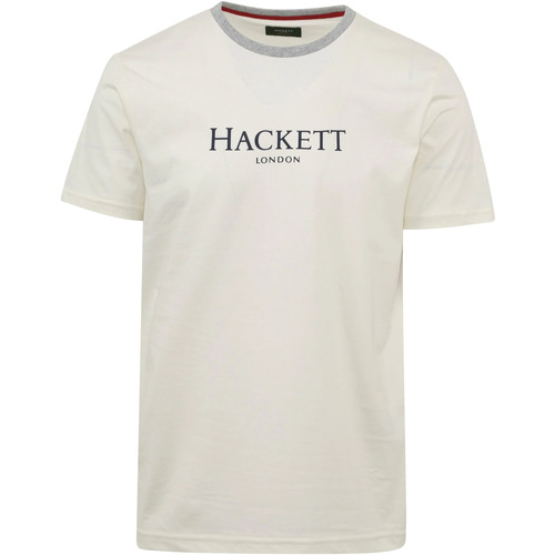 Vêtements Homme T-shirts & block Polos Hackett T-Shirt Logo Ecru Beige