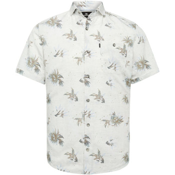 chemise vanguard  chemise manches courtes fleurs ecru 