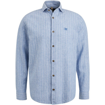 chemise vanguard  chemise de lin rayures bleu 