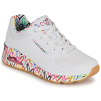 Chaussures Femme Baskets basses Skechers UNO Blanc / Multicolore