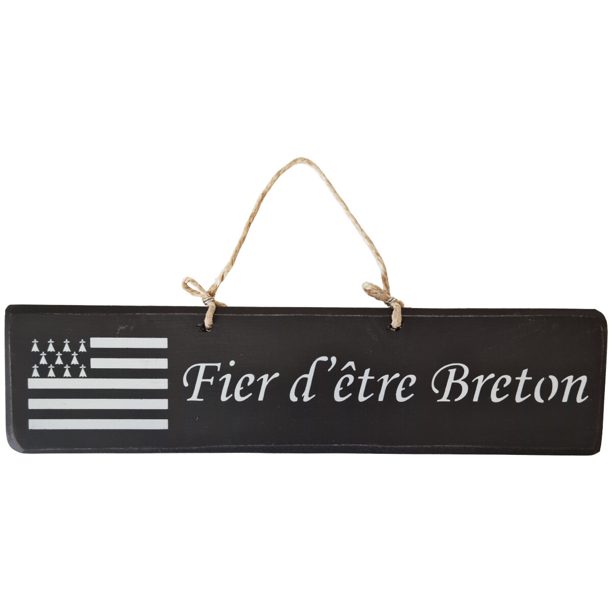 Maison & Déco Tableaux / toiles Qualiart Plaque décorative bois noir - Fier d'être Breton Noir
