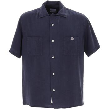 Vêtements Homme Chemises manches courtes Serge Blanco Hawai dk navy mc shirt imp Bleu