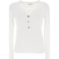 Vêtements Femme Pulls Salsa Contrast-button v-neck rib Blanc