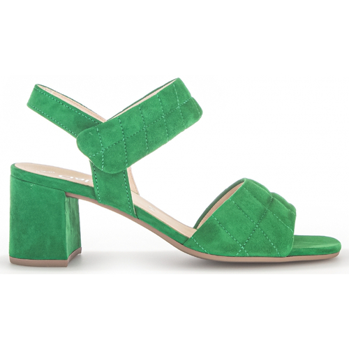 Chaussures Femme Sandales et Nu-pieds Gabor Sandales en suède à talon bloc recouvert Vert