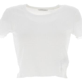 Vêtements Femme ribbed V-neck T-shirt Guess Ss cn smoked top Blanc
