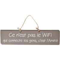 Maison & Déco St. Pierre et Miquelon Qualiart Plaque décorative en bois taupe - Ce n'est pas le wifi Marron