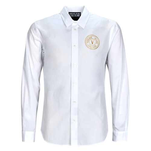 Vêtements Homme Chemises manches longues Versace Pirelli Jeans Couture GALYS2 Blanc / Doré