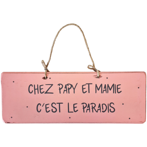 Oh My Sandals Tableaux / toiles Qualiart Plaque décorative en bois rose - Chez Papy et Mamy Rose