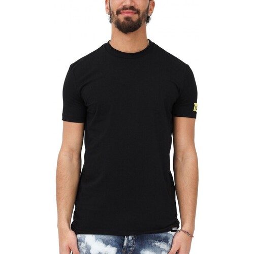 Vêtements Homme Lustres / suspensions et plafonniers Dsquared Soyez le T-shirt de couleur dicne Noir