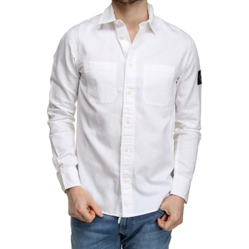 Vêtements Homme Chemises manches courtes Calvin Klein jacket Jeans Chemise manches longues Blanc