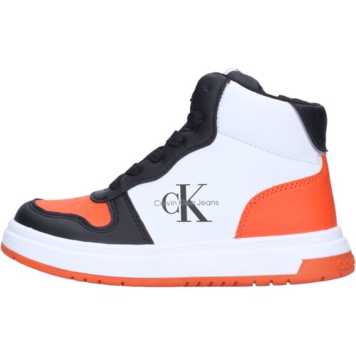 Chaussures Enfant Baskets mode Calvin Klein Turn JEANS V3X9-80342-Y144 Blanc